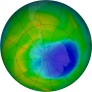 Antarctic ozone map for 2024-11-16